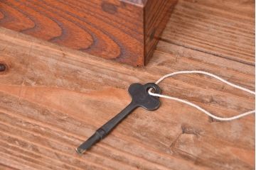 アンティーク家具　アンティーク　総欅材!希少!特注品!　シャッター扉付き戸棚(収納棚、蛇腹)