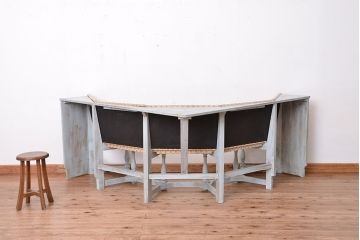 アンティーク家具　アンティーク　フランス製　カントリー調　素敵なデザインのコーナーソファ(ダイニングチェア/椅子)