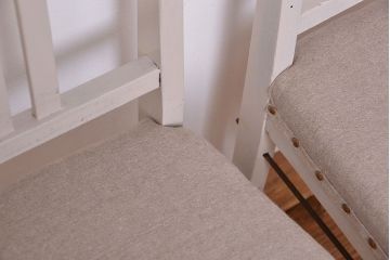 アンティーク家具　アンティークペイント　シンプルなダイニングチェア2脚セット(1)