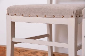 アンティーク家具　アンティークペイント　シンプルなダイニングチェア2脚セット(1)