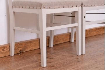アンティーク家具　アンティークペイント　シンプルなダイニングチェア2脚セット(1)