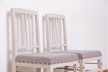 アンティーク家具　アンティークペイント　シンプルなダイニングチェア2脚セット(2)