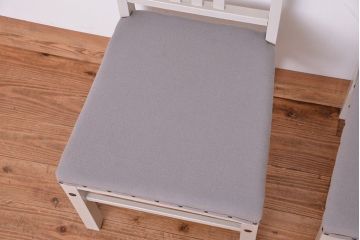 アンティーク家具　アンティークペイント　シンプルなダイニングチェア2脚セット(2)