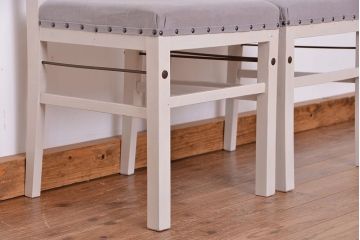アンティーク家具　アンティークペイント　シンプルなダイニングチェア2脚セット(2)