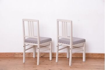 アンティーク家具　アンティークペイント　シンプルなダイニングチェア2脚セット(2)