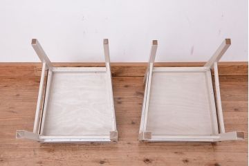 アンティーク家具　アンティークペイント　シンプルなダイニングチェア2脚セット(2)