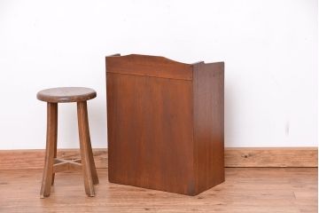 アンティーク家具　アンティーク　古い木の小振りなカルテケース(カードケース、書類棚、図書館、図書室)