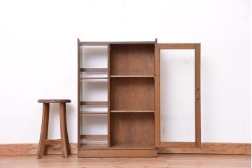 レトロ家具　昭和レトロ　古い木の小さな本箱(収納棚)