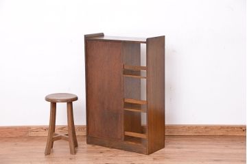 レトロ家具　昭和レトロ　古い木の小さな本箱(収納棚)