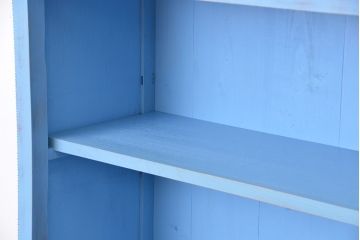 アンティーク家具　アンティーク　特大　ガラス取っ手のペイント二段重ね飾り棚(陳列棚)