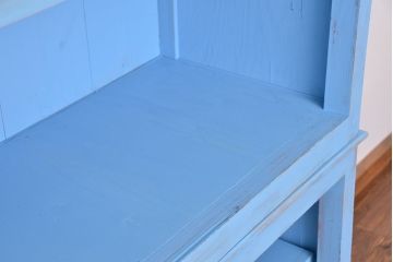 アンティーク家具　アンティーク　特大　ガラス取っ手のペイント二段重ね飾り棚(陳列棚)