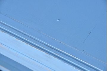 アンティーク家具　アンティーク　特大　ガラス取っ手のペイント二段重ね飾り棚(陳列棚)
