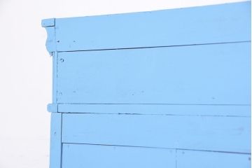 アンティーク家具　アンティーク　特大　ガラス取っ手のペイント二段重ね飾り棚(陳列棚)