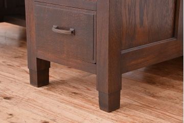アンティーク家具　大正ロマン　総ナラ材の上質な両袖机(テーブル、作業台)