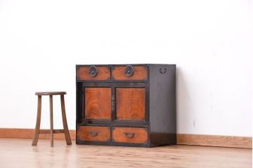 アンティーク家具　古民具・骨董　前面欅材!会津地方の帳場小箪笥(帳場箪笥)