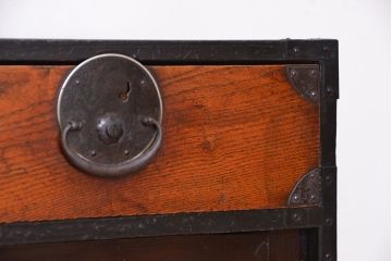 アンティーク家具　古民具・骨董　前面欅材!会津地方の帳場小箪笥(帳場箪笥)