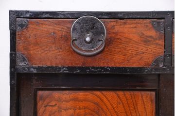 アンティーク家具　古民具・骨董　前面欅材!会津地方の帳場小箪笥(帳場箪笥)
