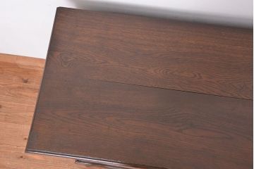 アンティーク家具　大正ロマン　三方ナラ材の重厚で上質なキッチンキャビネット(収納棚、カウンター、食器棚)