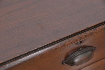 アンティーク家具　大正ロマン　三方ナラ材の重厚で上質なキッチンキャビネット(収納棚、カウンター、食器棚)