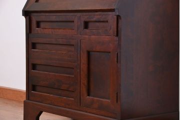 中古 北海道民芸家具 ライティングビューロー 定価約26万円　