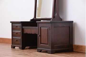 中古　北海道民芸家具　鏡台(ドレッサー)