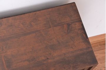 レトロ家具　昭和レトロ　シンプルな結晶ガラス収納棚(下駄箱)