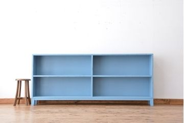 レトロ家具　アンティークペイント　レトロな飾り棚・陳列棚