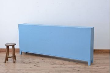 レトロ家具　アンティークペイント　レトロな飾り棚・陳列棚