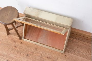 レトロ家具　昭和レトロ　古いメガネ店の卓上ガラスケース(ショーケース/陳列ケース)