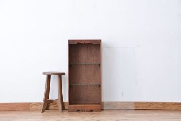 レトロ家具　昭和レトロ　古い木の小振りなガラスショーケース(陳列棚)