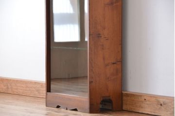 レトロ家具　昭和レトロ　古い木の小振りなガラスショーケース(陳列棚)