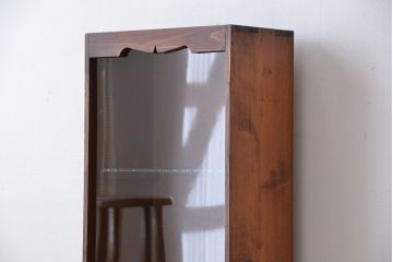 レトロ家具　昭和レトロ　古い木の小振りなガラスショーケース(陳列棚)