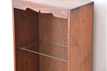 レトロ家具　昭和レトロ　古い木の小振りなガラスショーケース(陳列棚)