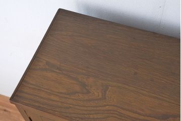 レトロ家具　昭和レトロ　古い木のダイヤガラス扉　本箱(ブックケース/収納棚)