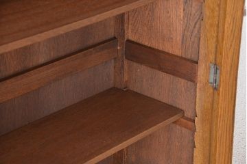 レトロ家具　昭和レトロ　古い木のダイヤガラス扉　本箱(ブックケース/収納棚)