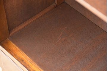レトロ家具　昭和レトロ　古い木のダイヤガラス扉　本箱(ブックケース/収納棚)