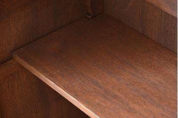 レトロ家具　昭和レトロ　古い木のダイヤガラス扉　本箱(ブックケース/収納棚)