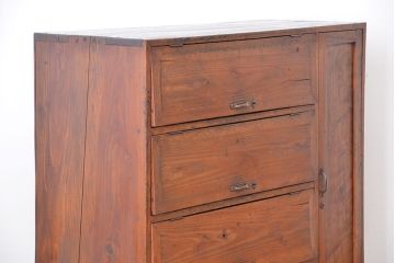 アンティーク家具　アンティーク　古い木の使い込まれたパタパタ付き下駄箱(収納棚)