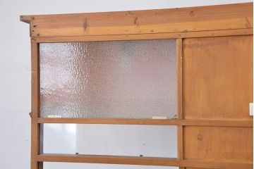 レトロ家具　昭和レトロ　特大!赤いタイルが目を引く古いタバコ屋ガラスケース(ショーケース)
