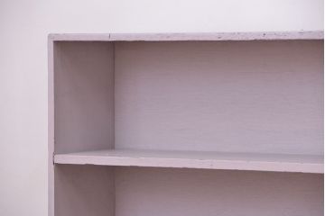 レトロ家具　アンティークペイント　レトロな丸脚飾り棚(陳列棚)