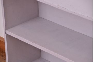 レトロ家具　アンティークペイント　レトロな丸脚飾り棚(陳列棚)