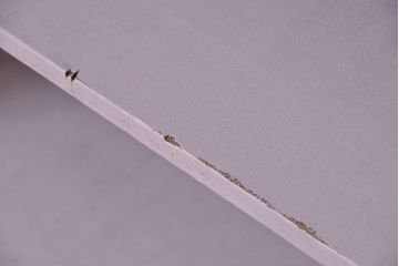 レトロ家具　アンティークペイント　レトロな丸脚飾り棚(陳列棚)