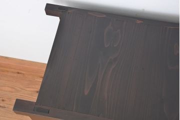 アンティーク家具　古民具・骨董　使い込まれたガラス引き戸三尺水屋箪笥(食器棚、収納棚)