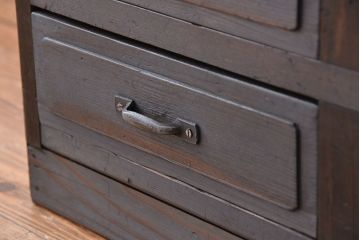 アンティーク家具　アンティーク　古い木のシックなシンプルガラス本箱(収納棚、ブックケース)