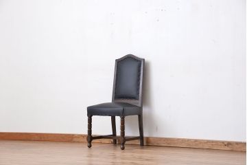 アンティーク家具　和製アンティーク　古いナラ材のシックなチェア(2)