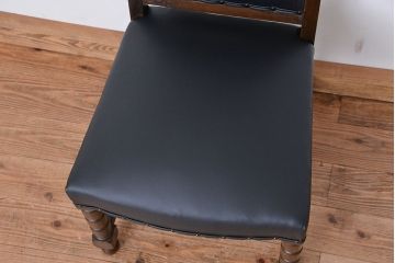 アンティーク家具　和製アンティーク　古いナラ材のシックなチェア(2)