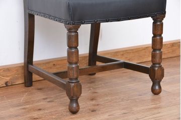 アンティーク家具　和製アンティーク　古いナラ材のシックなチェア(2)
