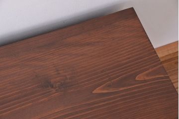 アンティーク家具　アンティーク　前面栗材　ダイヤガラス引き戸　鉄脚付きローボード(引き出し付ガラス収納棚)