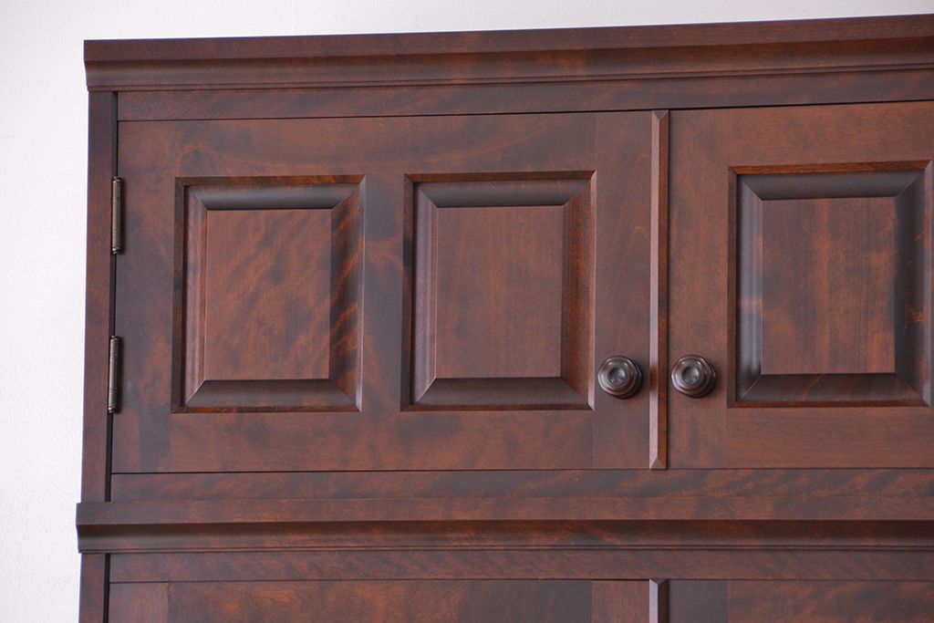 中古　北海道民芸家具　特注品　樺材　三段重ね整理ダンス(収納タンス/チェスト)