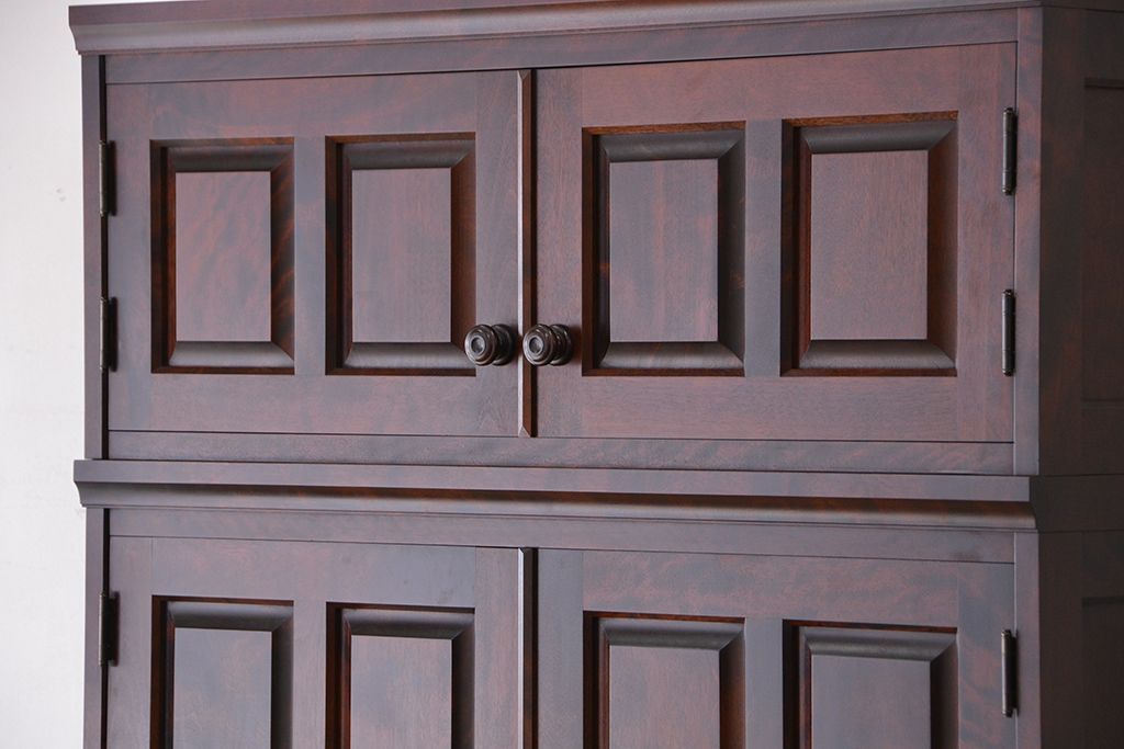 中古　北海道民芸家具　特注品　樺材　三段重ね整理ダンス(収納タンス/チェスト)